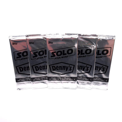 Lot of 5 Star Wars Solo 2018 Topps Denny's Trading Card Packs Disney