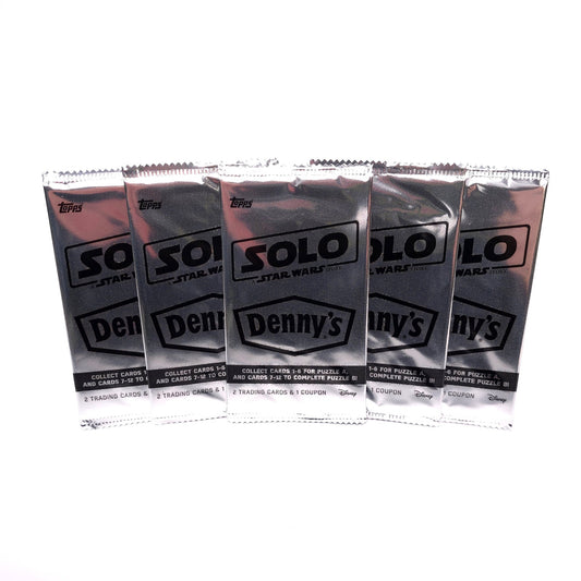 Lot of 5 Star Wars Solo 2018 Topps Denny's Trading Card Packs Disney