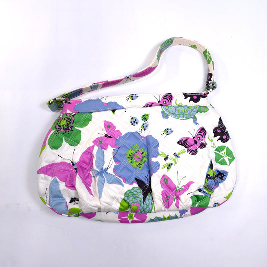 Vera Bradley Limited Edition Holly Sateen Butterflies Quilted Shoulder Purse Bag