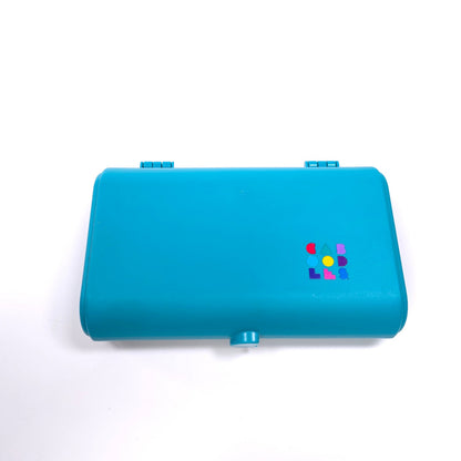 Vintage Caboodles Small Cosmetic Makeup Jewelry Box w/ Mirror Teal 2606