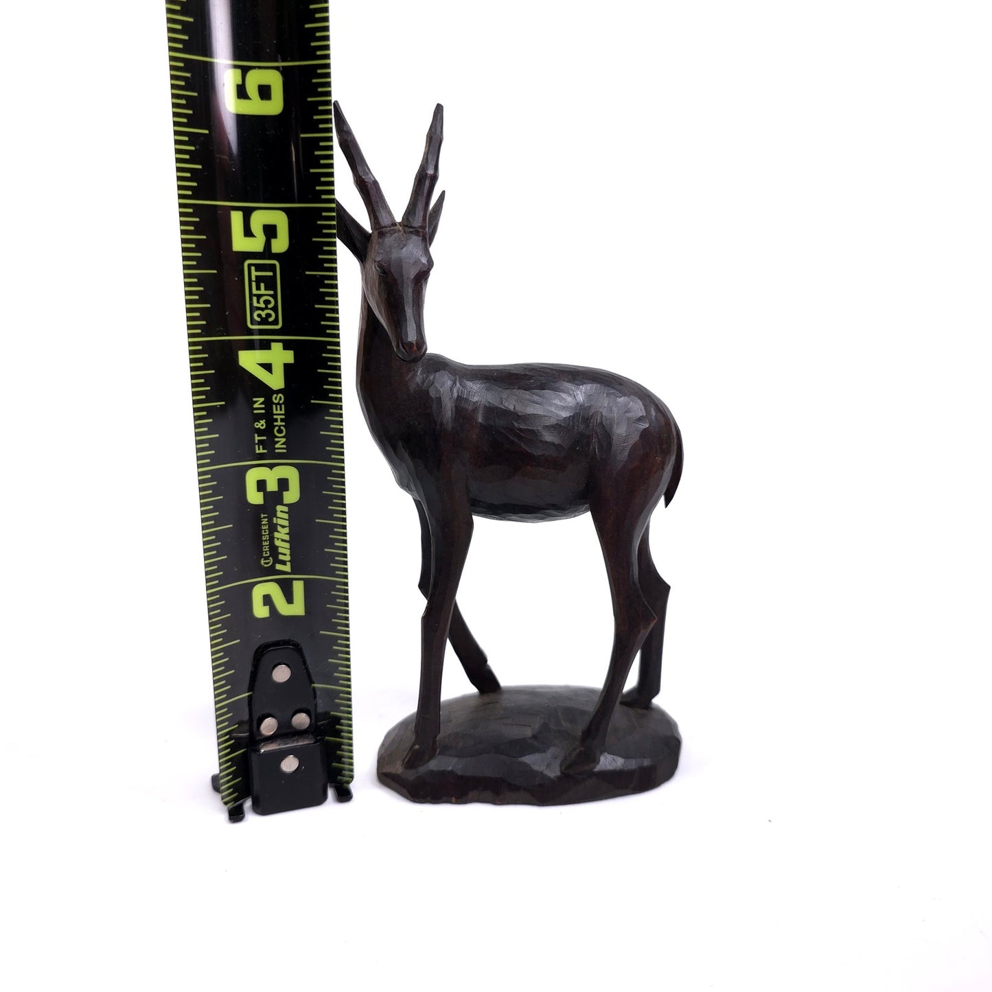 Vintage MCM Hand Carved Wooden Antelope Gazelle Figurine