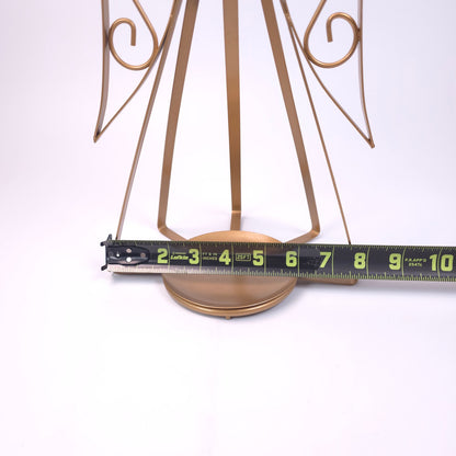 12 inch Metal Angel 3 inch Candle Holder Bronze/Gold Tone