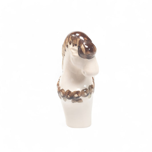 Rosa Ljung Swedish Ceramic Horse Figurine White Brown