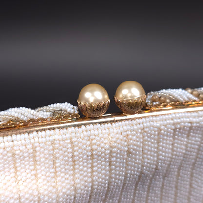 Vintage Denise Francelle Handmade Beaded Clutch Handbag Purse Paris Kiss Lock