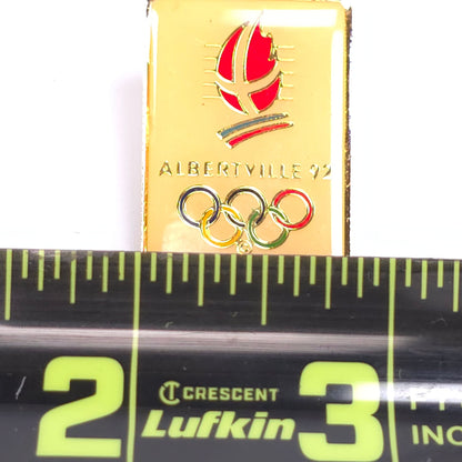 Vintage Olympic Albertville 1992 Coca-Cola Enamel Pinback Pin