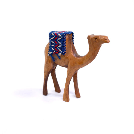 Vintage Hand Carved Camel With Saddle Home Decor Sculpture Figure