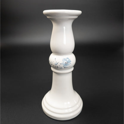 Royal Haeger Ceramic 8" Candle Stick Holder Blue Flowers
