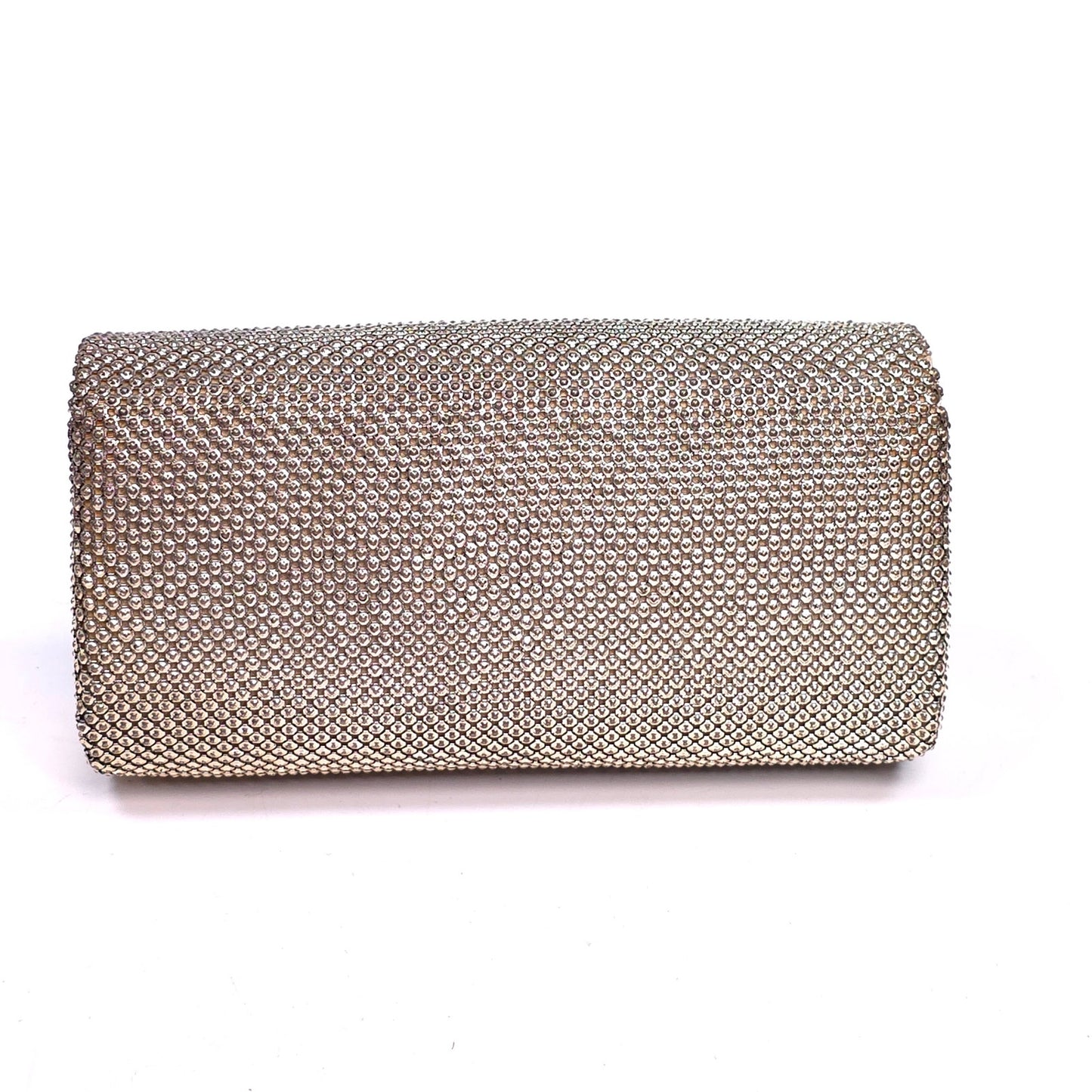 Vintage Saks Fifth Avenue Metal Mesh Evening Clutch Concho Clasp