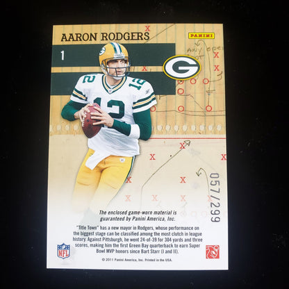 2011 DONRUSS ELITE AARON RODGERS CRAFTSMEN JERSEY #057 /299