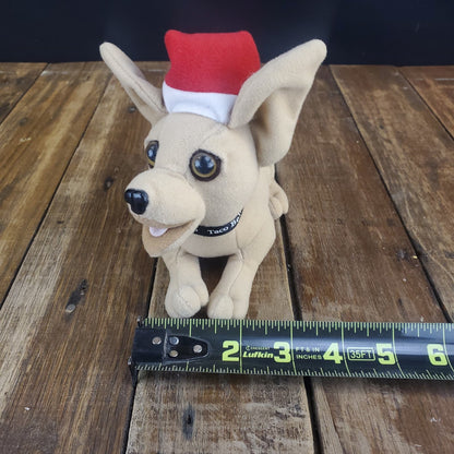 Vintage Taco Bell Chihuahua Dog Plush Christmas Hat "Feliz Navidad Amigos"Tested