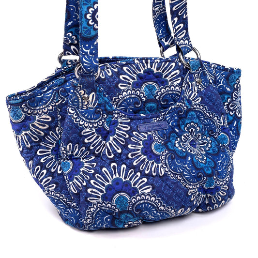 Vera Bradley Large Blue Bandana Shoulder Tote Bag Purse