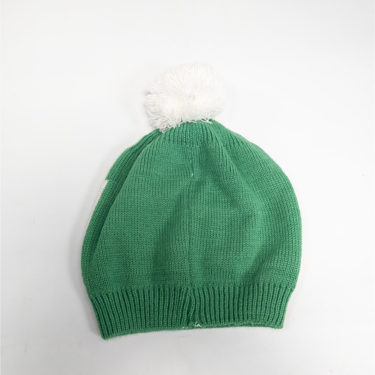 Irish Green Beanie Stocking Hat Cap W/ pom