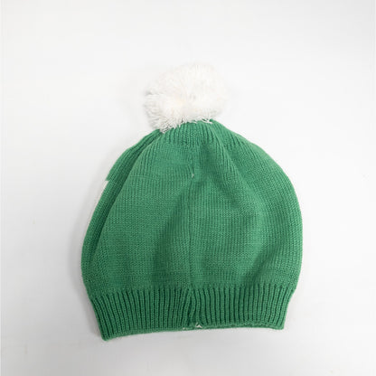Irish Green Beanie Stocking Hat Cap W/ pom