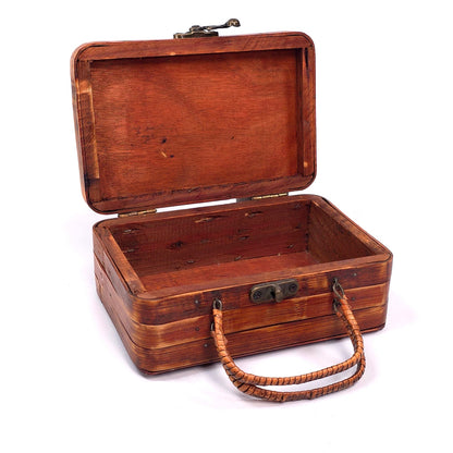 Wooden Suitcase Trinket Keepsake Box Rustic home Decor