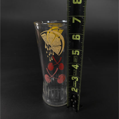 Anchor Hocking 1537 Lemon and Cherry MCM Collins Tumbler Mixed Drink Tea