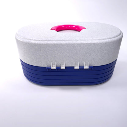 Caboodles Medium Cosmetic Makeup Jewelry Box w/ Mirror Blue Gray 2615