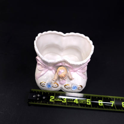 Vintage Napcoware Porcelain Baby Shoes trinket Dish Planter