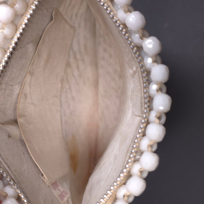 Vintage Hong Kong Beaded Evening Clutch Handbag Purse Zipper Closure