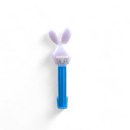 PEZ White Easter Bunny Footed Candy Dispenser 2008 Retired Blue