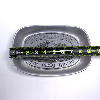 Wilton Armetale Pewter Bread Tray Give Us This Day Our Daily Bread Metal Decor