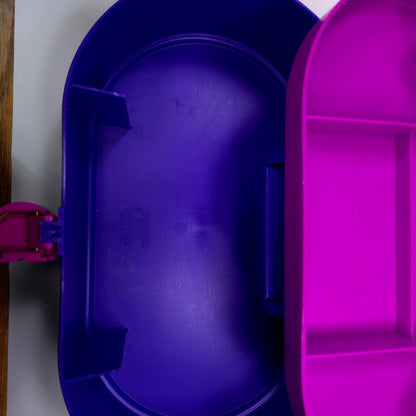 Caboodles Medium Cosmetic Makeup Jewelry Box w/ Mirror Purple Teal Pink 2640