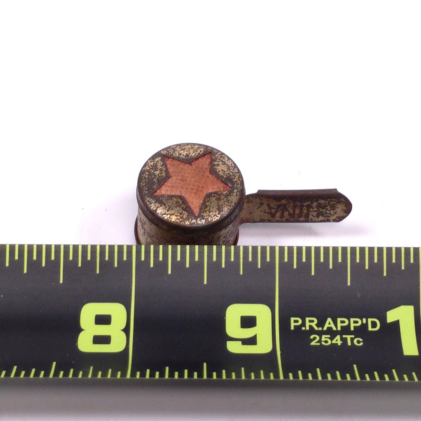 Vintage Metal Star Top Sewing Need Case Holder Rare