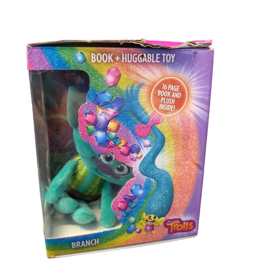 Sealed Dreamworks Troll Branch Plush with Mini 16 Page Book Huggable Toy