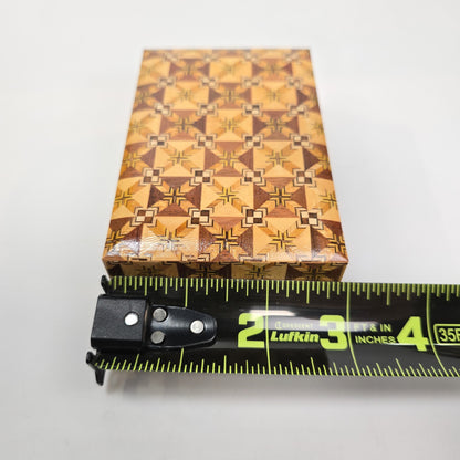 Vintage Yoseki Elaborate Mosaic Wood Box Jewelry Trinket Japan