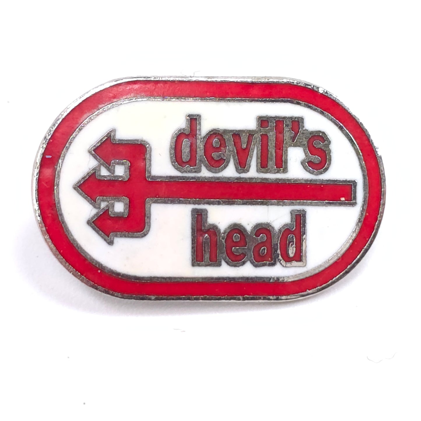 Vintage Devil's Head Enamel Pinback Pin