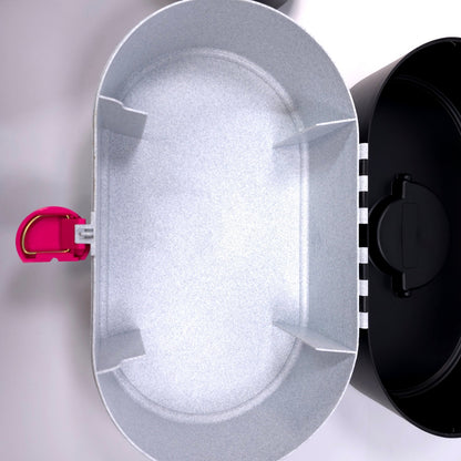 Caboodles Medium Cosmetic Makeup Jewelry Box w/ Mirror Black Gray Pink 2642