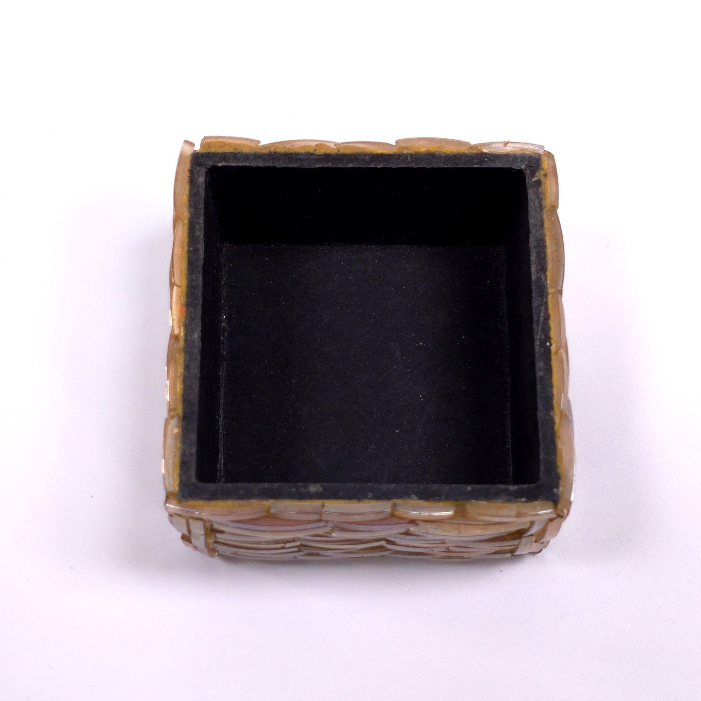 Glass Title Weave / Ceramic Base Basket Keepsake Trinket Box