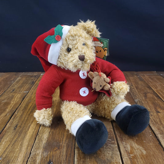 Avon Sammy Santa Plush 12" Toy Bear & Mini Bear Russ Berrie & Co. Item F661851