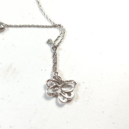 Avon Bow Silver-Tone Necklace