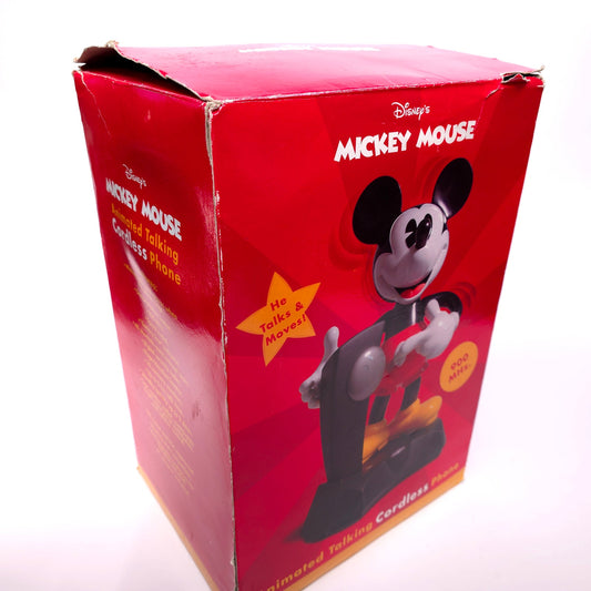 Vintage Mickey Mouse Animated Talking Cordless Phone Untested No Cord