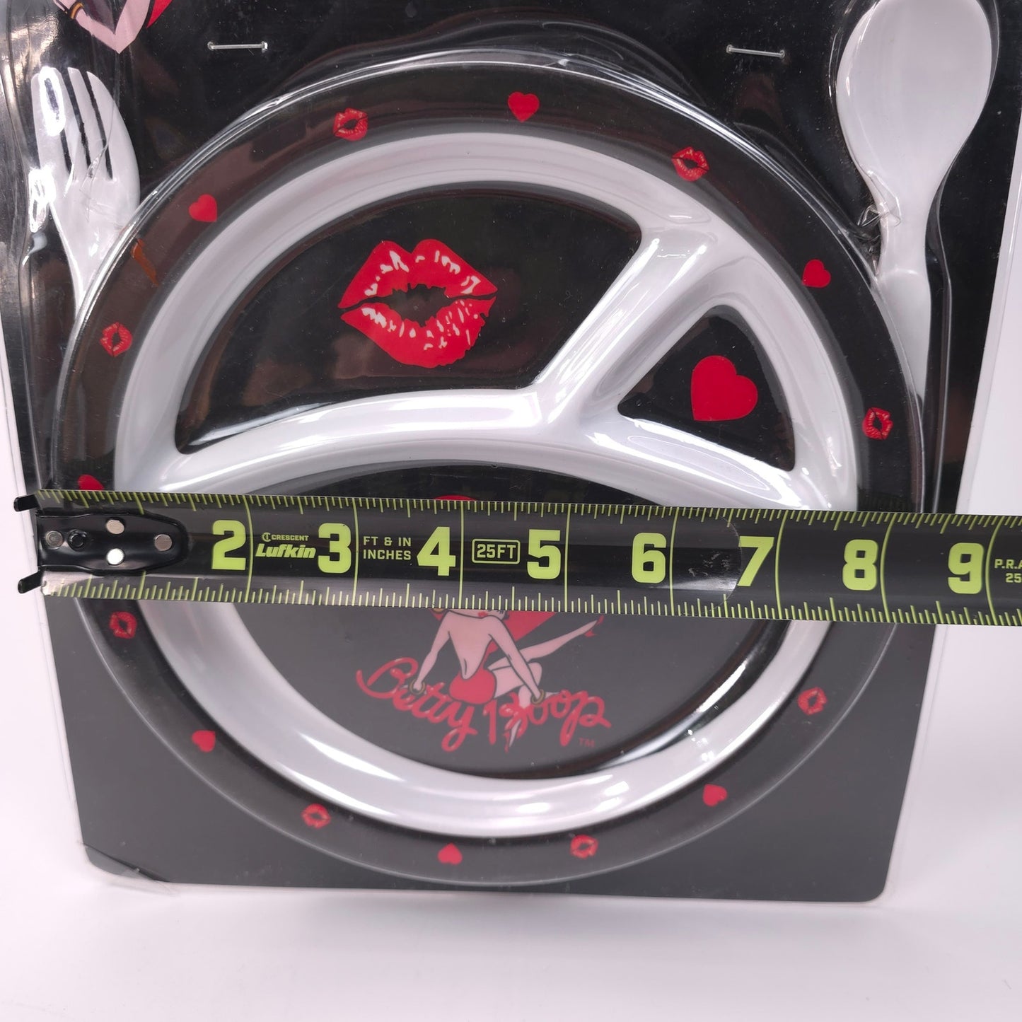 2003 Betty Boop 3 Piece Feeding Set Divided Plate Spoon Fork Sealed