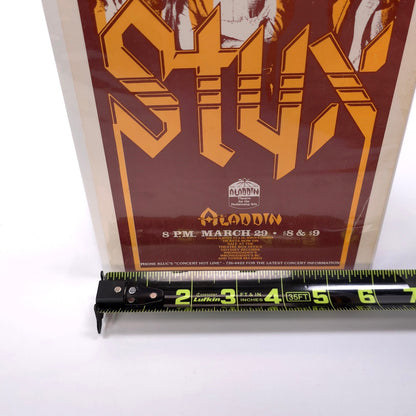 Vintage Styx Concert Flyer Handbill March 29 70's Aladdin Theatre Las Vegas