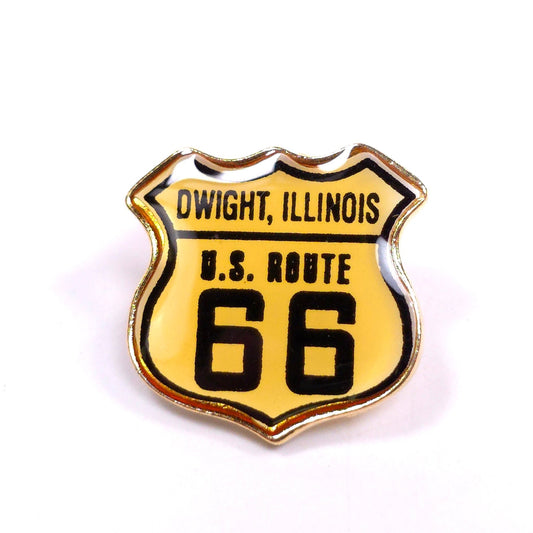 US Route 66 Dwight Illinois Pinback Pin