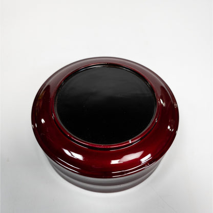 Lacquered Japanese Tea Lidded Trinket Box Container Floral Design w/ Tassel