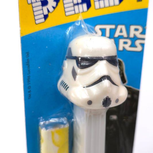 PEZ Storm Trooper Footed Candy Dispenser 2016 Blue Stripes Star Wars