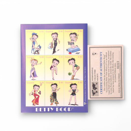 Betty Boop Accessorizing Betty Stamp Sheet MNH with COA - ICS