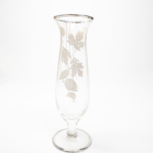 Vintage Silver City Silver Overlay Fluted Forest Pattern Bud Vase