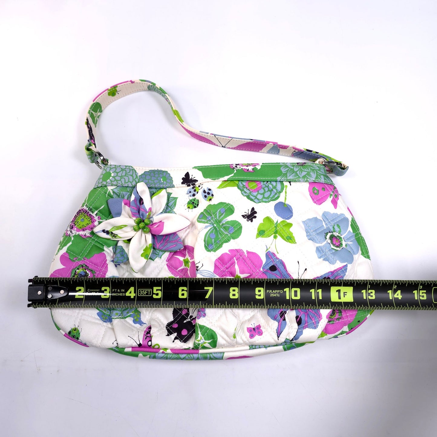 Vera Bradley Limited Edition Holly Sateen Butterflies Quilted Shoulder Purse Bag