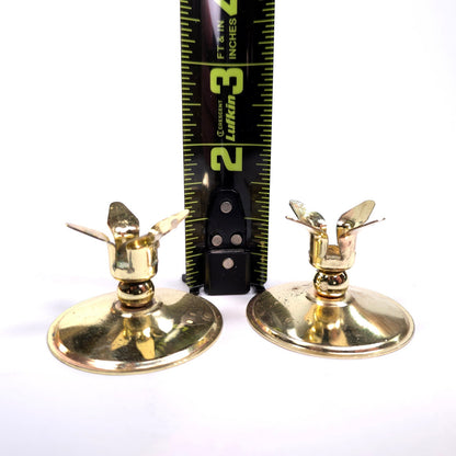 Vintage MCM Gold Tone Set of 2 Candle Stick Holders