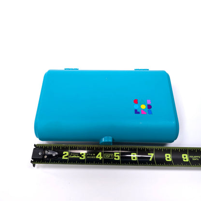 Vintage Caboodles Small Cosmetic Makeup Jewelry Box w/ Mirror Teal 2606