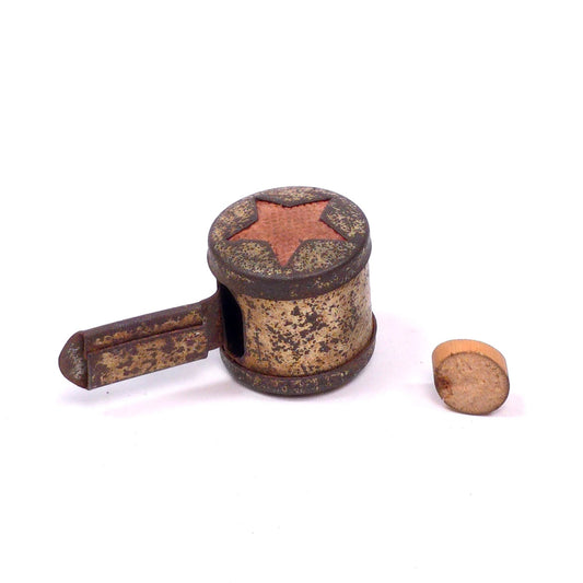 Vintage Metal Star Top Sewing Need Case Holder Rare