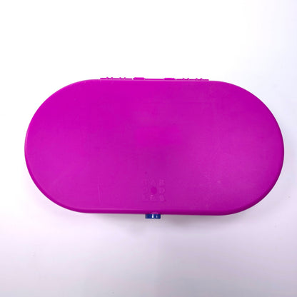 Vintage Caboodles Medium Cosmetic Makeup Jewelry Trinket Box w/ Mirror Purple