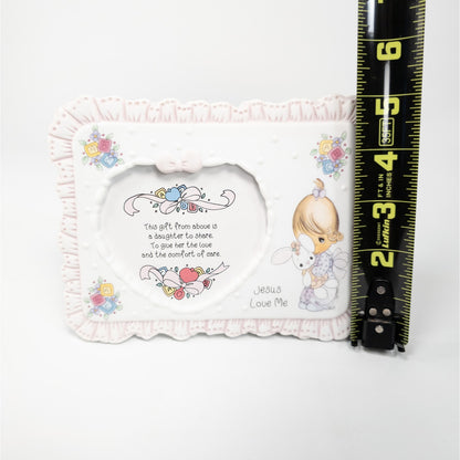 Precious Moments Girl with Bunny Baby Photo Picture Frame Jesus Love Me 130044