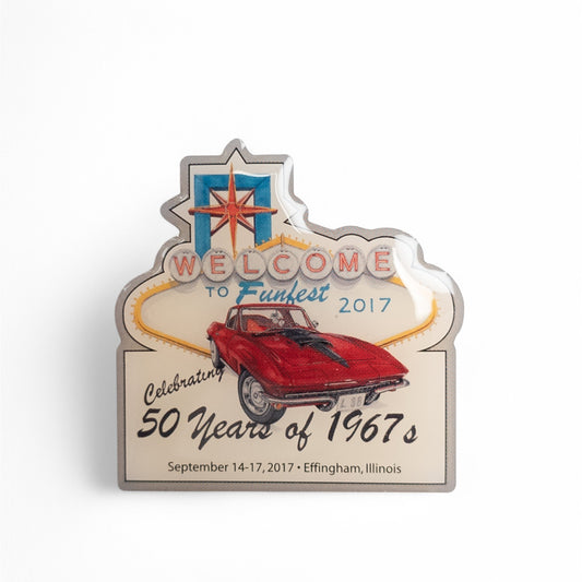 2017 FunFest Corvette Celebrating 50 Years Mid America Motor Works Lapel Pin