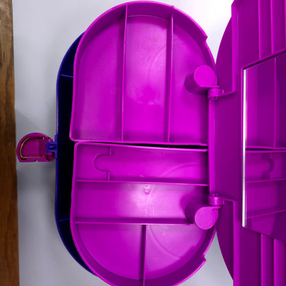 Caboodles Medium Cosmetic Makeup Jewelry Box w/ Mirror Purple Teal Pink 2640