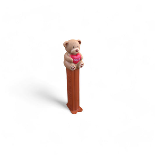 PEZ Valentine Bear Footed Candy Dispenser 2011 Brown